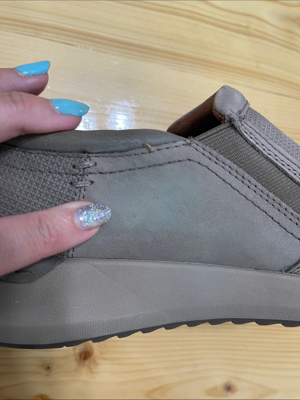 Cobb Hill Skylar Zip Slip-On Sneaker Taupe Suede Mesh Comfort Flat Size 8 - Picture 8 of 16